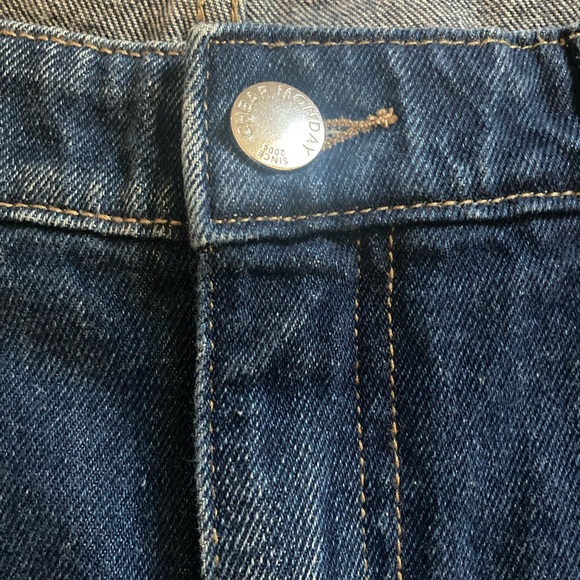 NWT Cheap Monday Sonic Shorts Encore Blue Denim - Picture 8 of 8